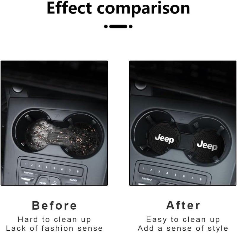 BFIVEANTE Car Cup Holder Coaster for Jeep,Silicone Cupholder Coaster,Car Interior Accessories,2.76 Inch 2 Pieces - Image 4